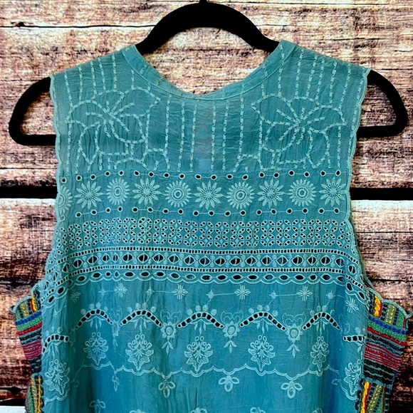 Johnny Was blouse green color size large - Picture 3 of 7